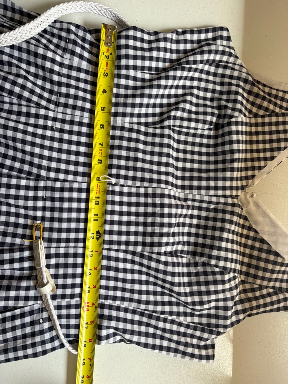 Cleo Black White Gingham Fit Flare Midi Dress A-Line Pockets Sleeveless Size 14 - Picture 12 of 14